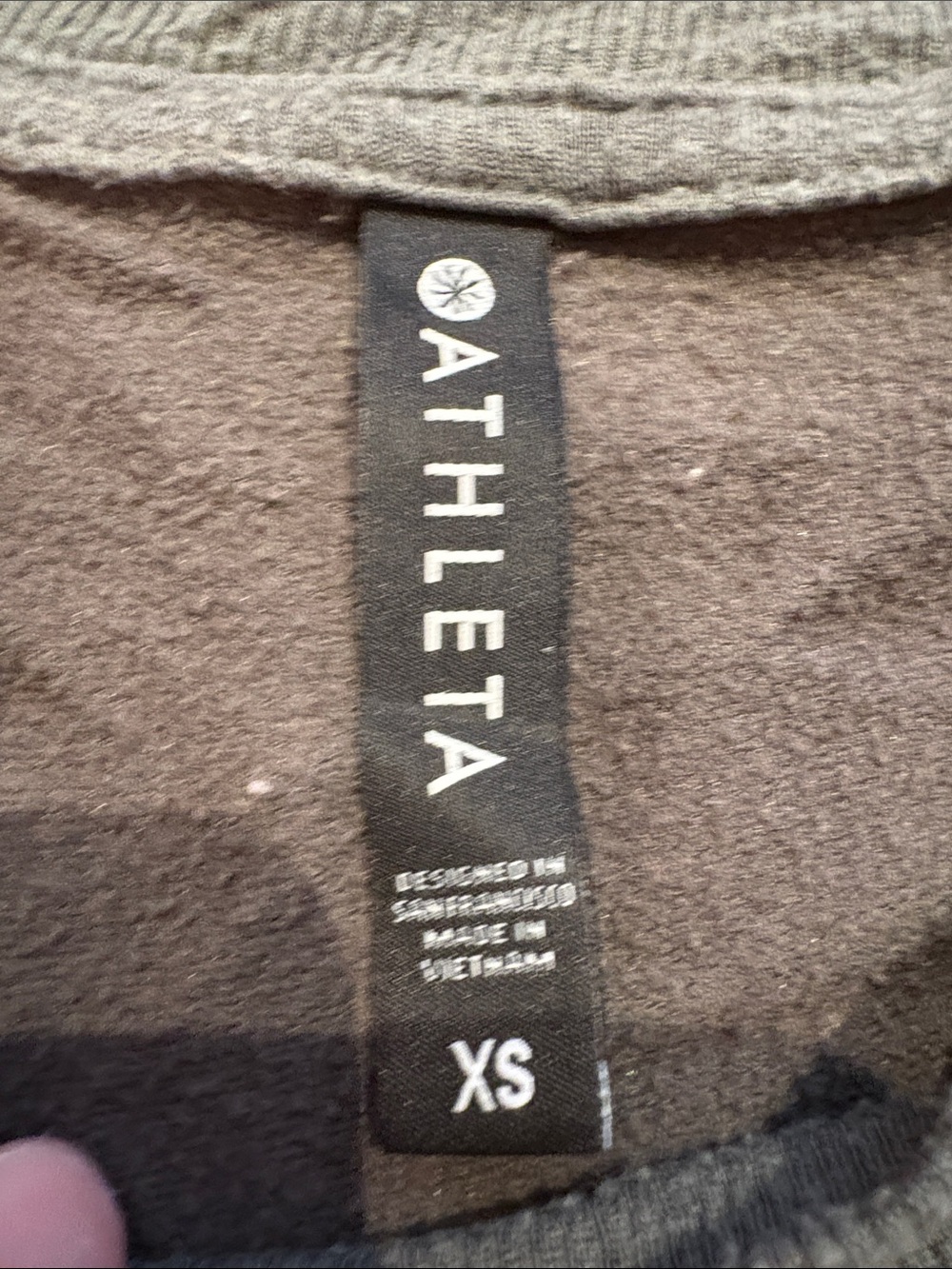 Athleta Olive Green Thermal Crewneck Pullover - Picture 2 of 7